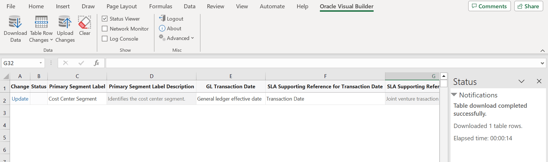 Manage System Options spreadsheet