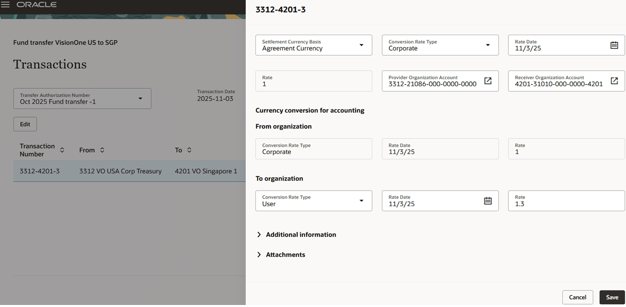 Intercompany Transaction UI