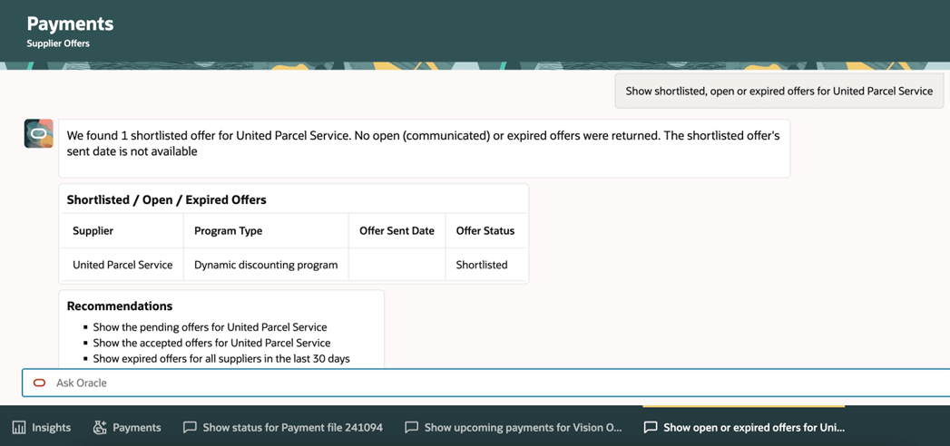 User can review and manage supplier offers