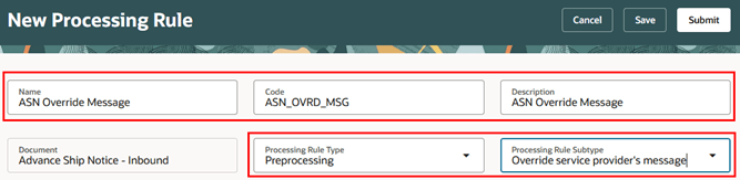 Add a new Processing Rule