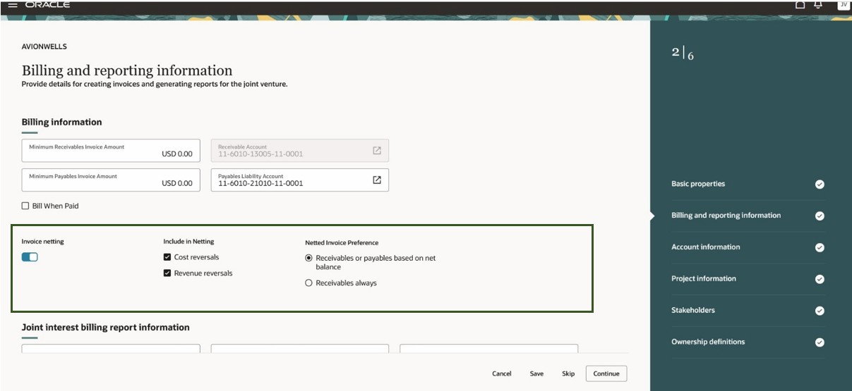 Joint Venture Setup for Invoice Netting