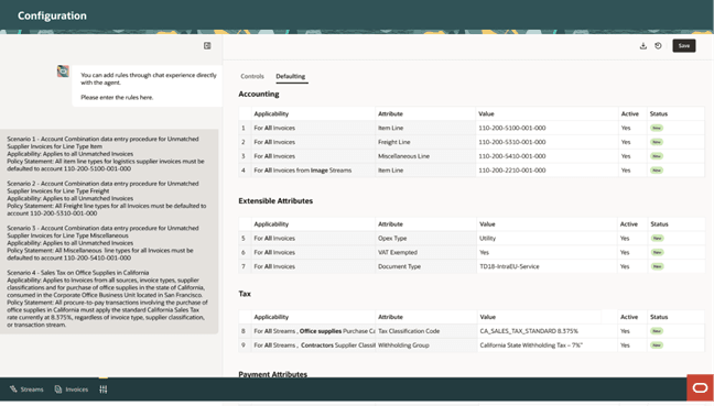 The Configuration – Compliance and Control – Defaulting through Chat Experience