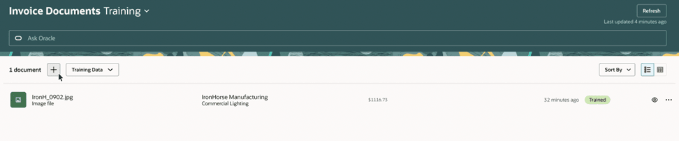 The Invoice Document Training Page