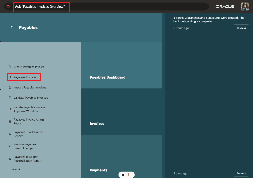 Example of the updates for quick action in product map and for work area in Suggestions