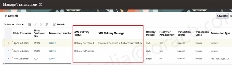 Manage Transactions Page