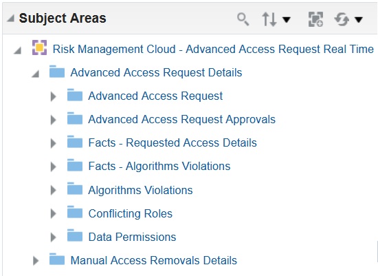 Risk Management Cloud > Advanced Access Request Real Time > Advanced Access Request Details subject area