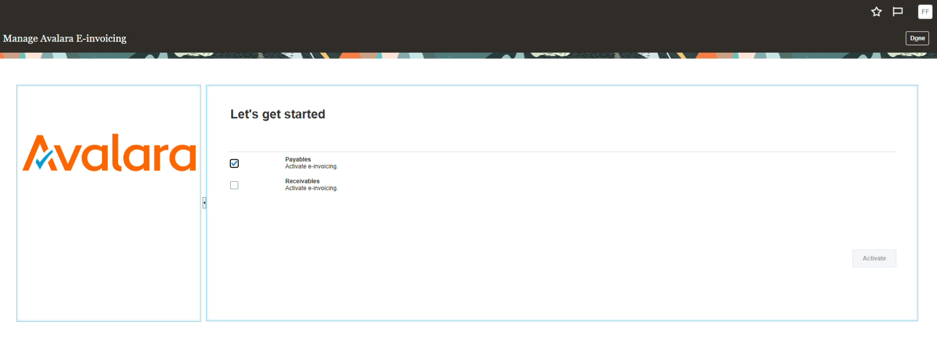 Activate E-invoicing with partner