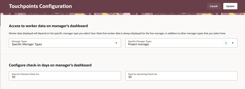 Access to worker's data on the manager's dashboard