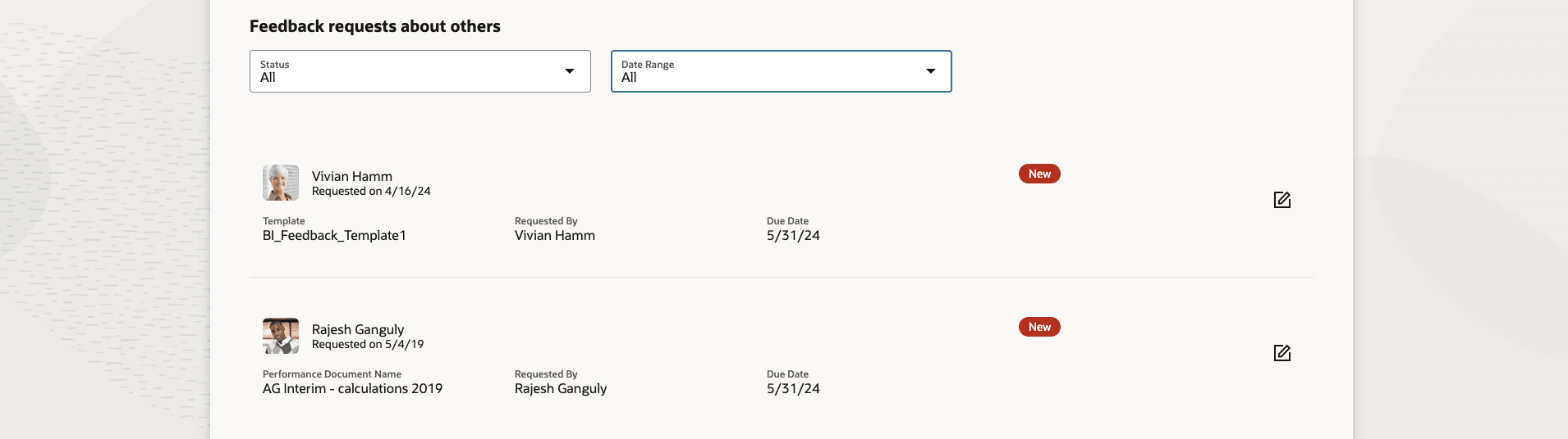 Feedback requests about others region