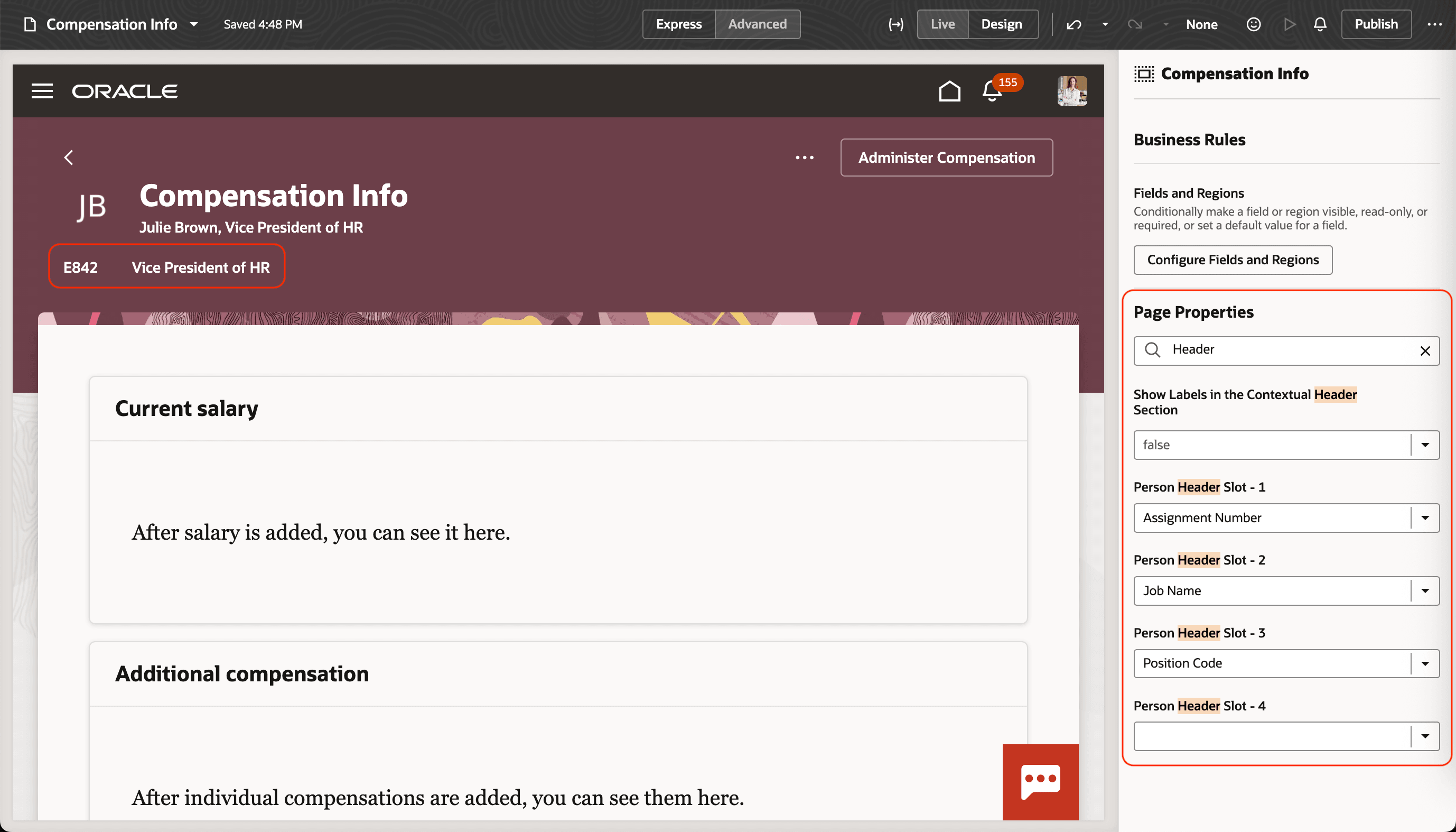 Business Rule Setup for a Page