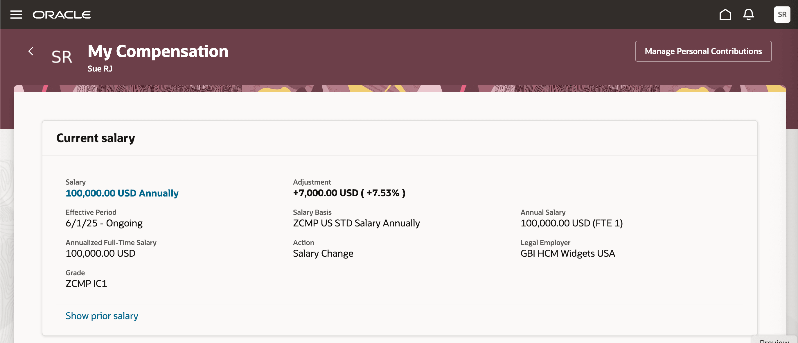Salary Section Showing Unrestricted Salaries
