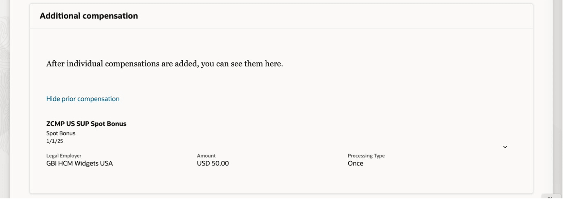 Individual Compensation Section Not Showing the June 1, 2025 details