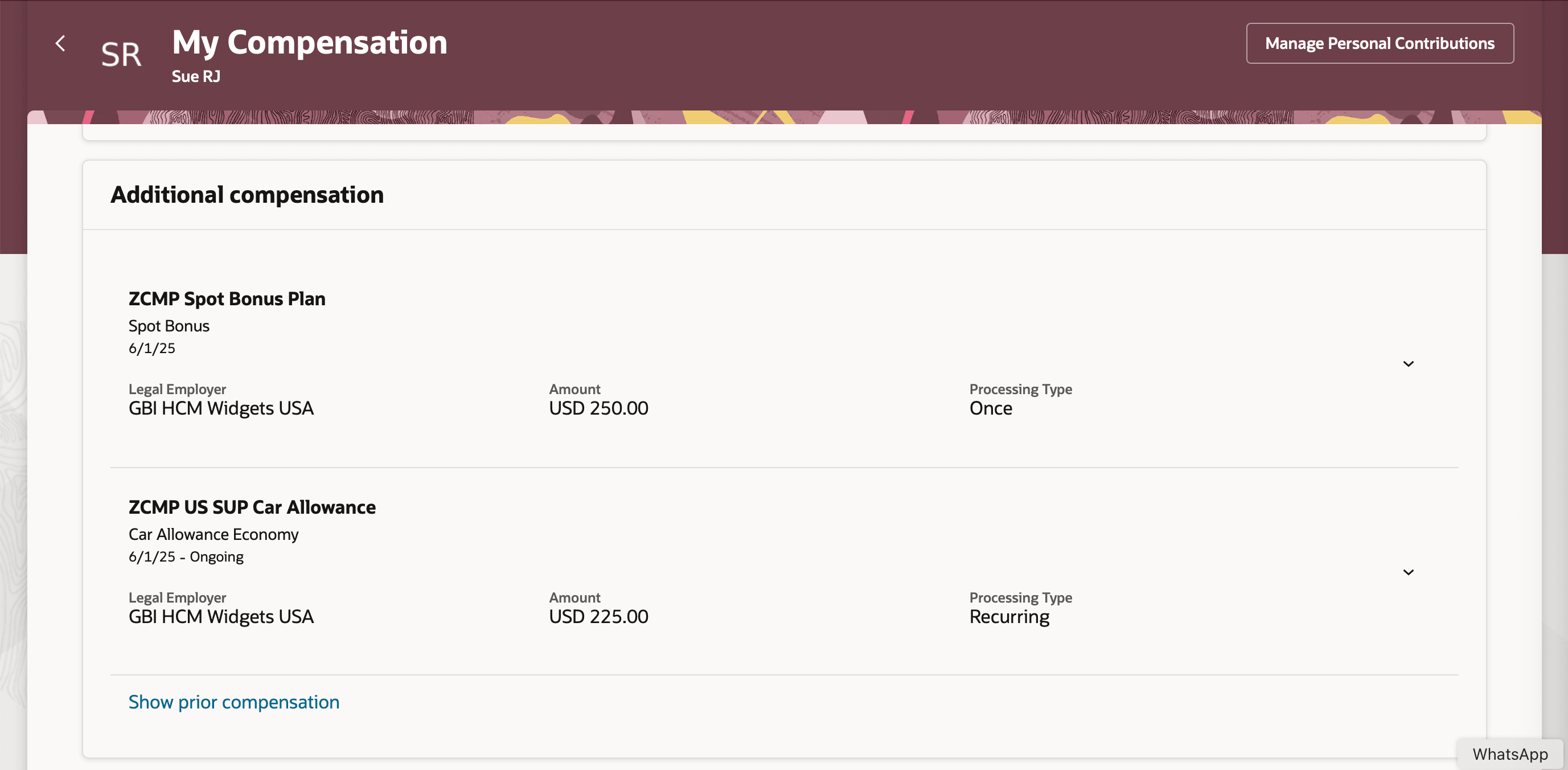 Additional Compensation Section Not Showing July 1, 2025 details