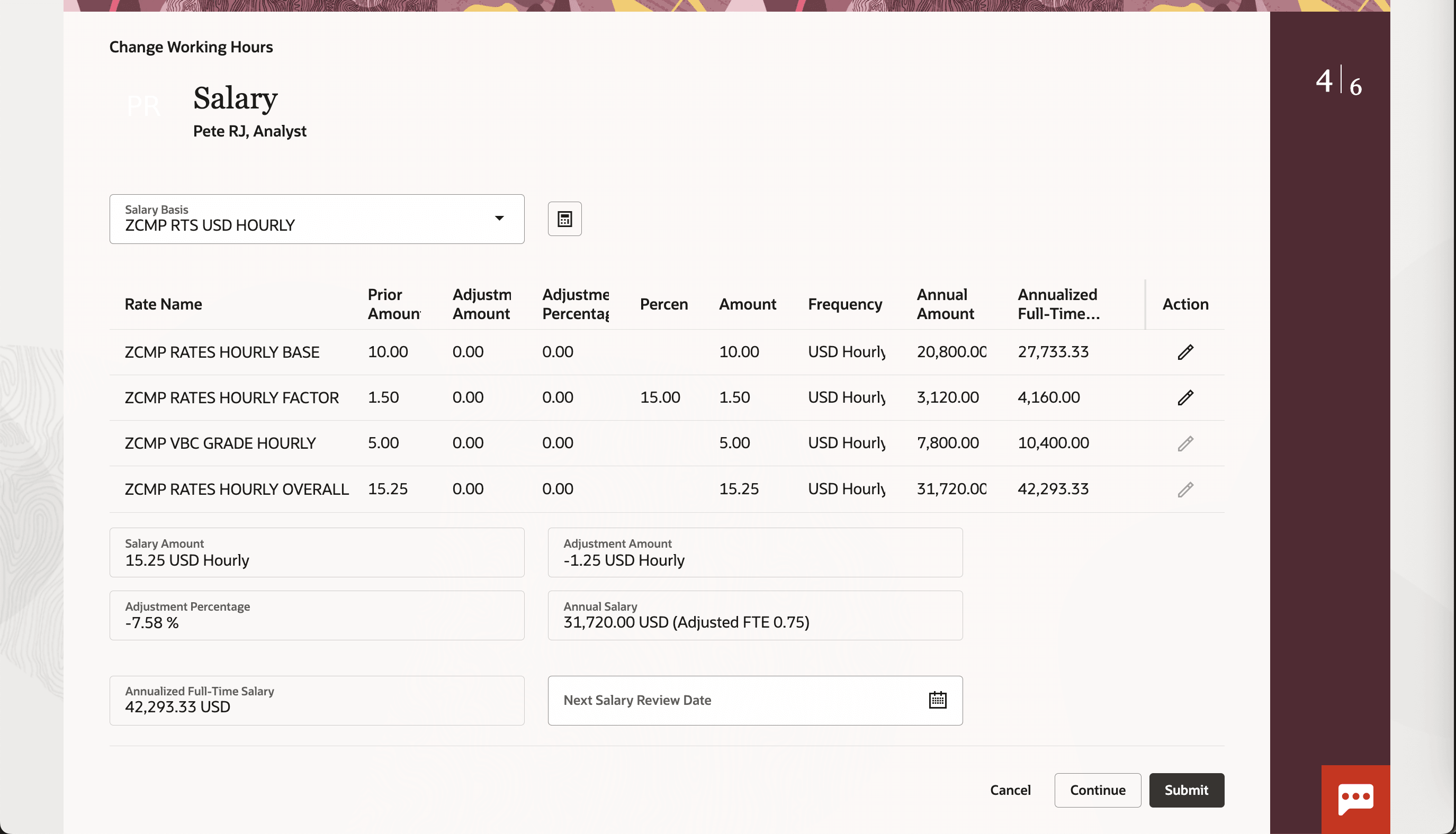 Change Working Hours