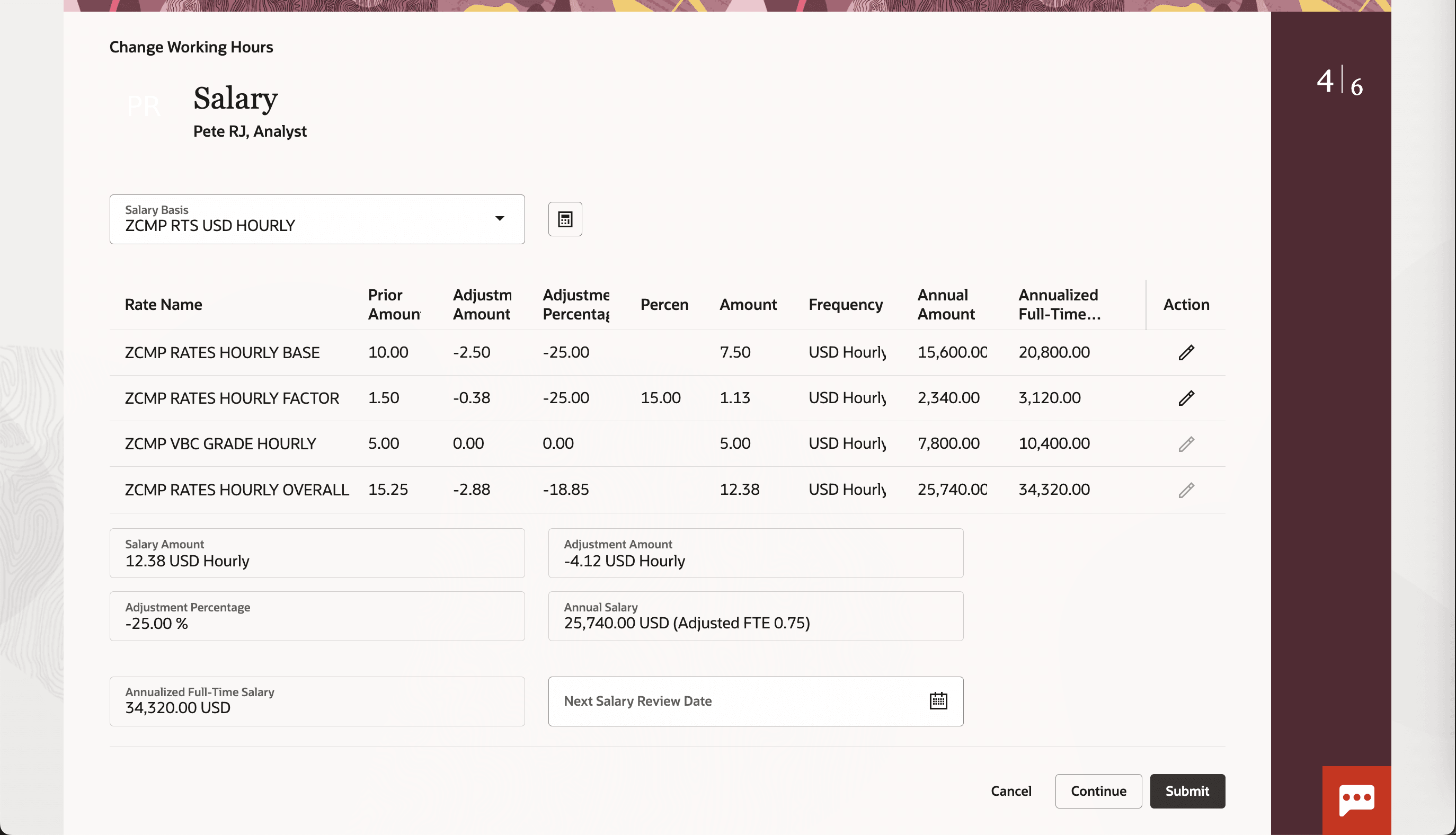 After Changing Rate Values