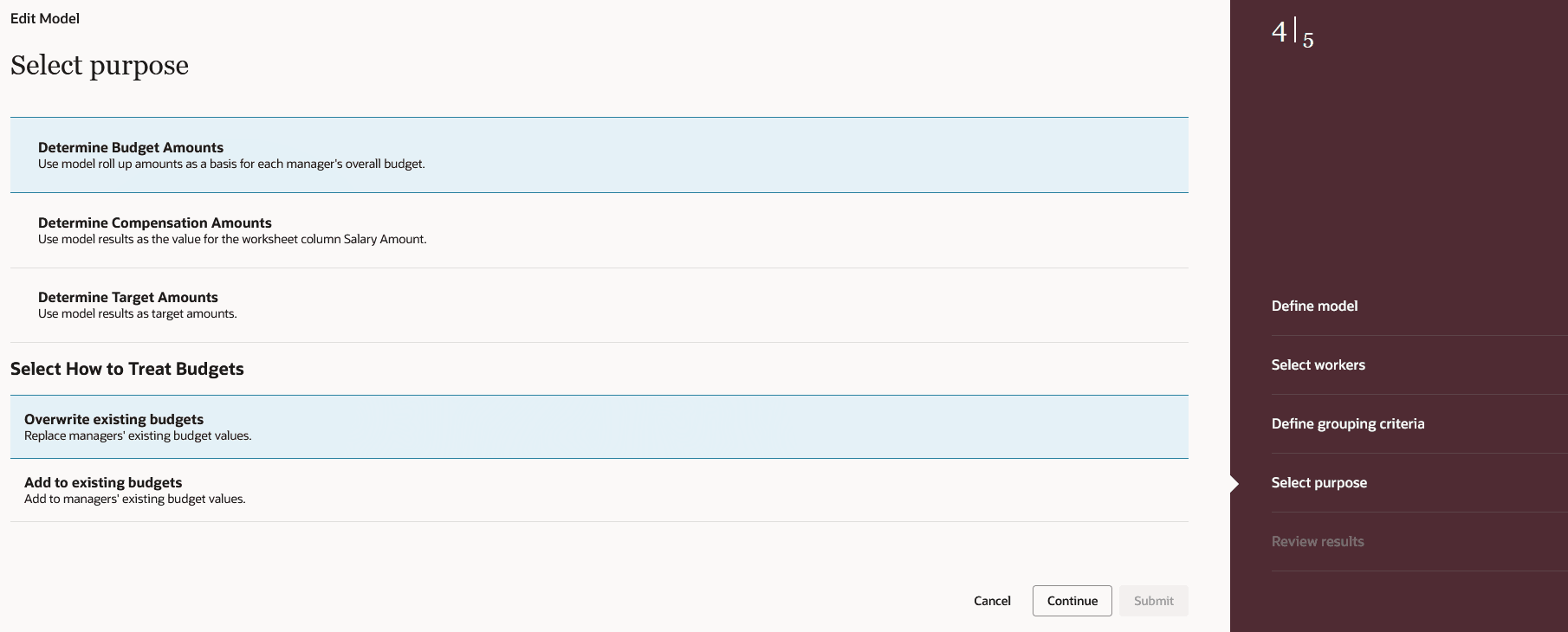 Select Model Purpose