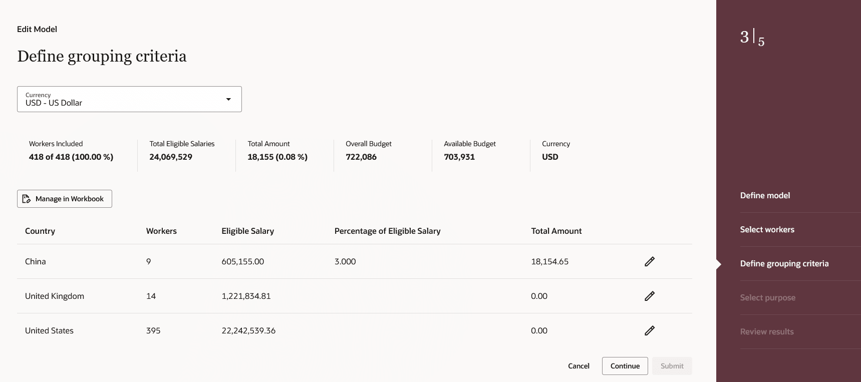 Global Models Enter Values