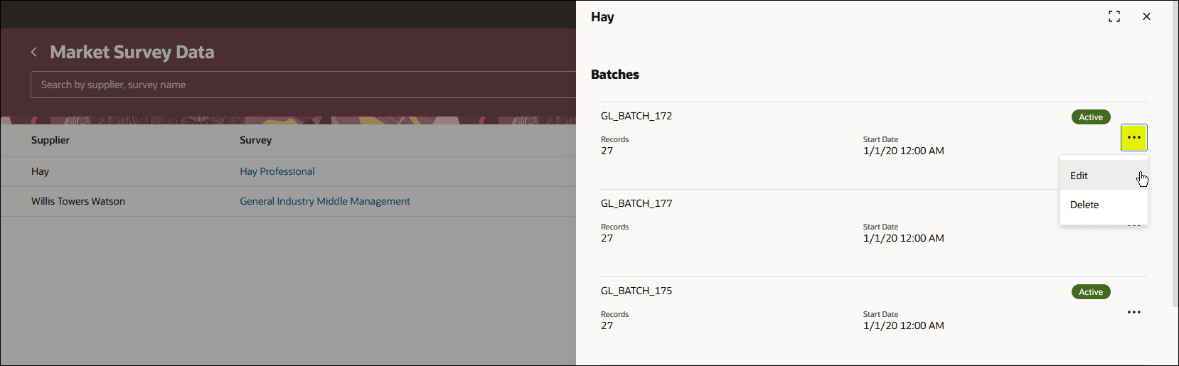 Market Survey Data: edit or delete