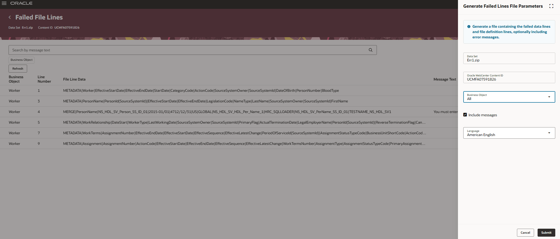 Generate Failed Lines Files