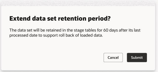 Extend Data Set Retention