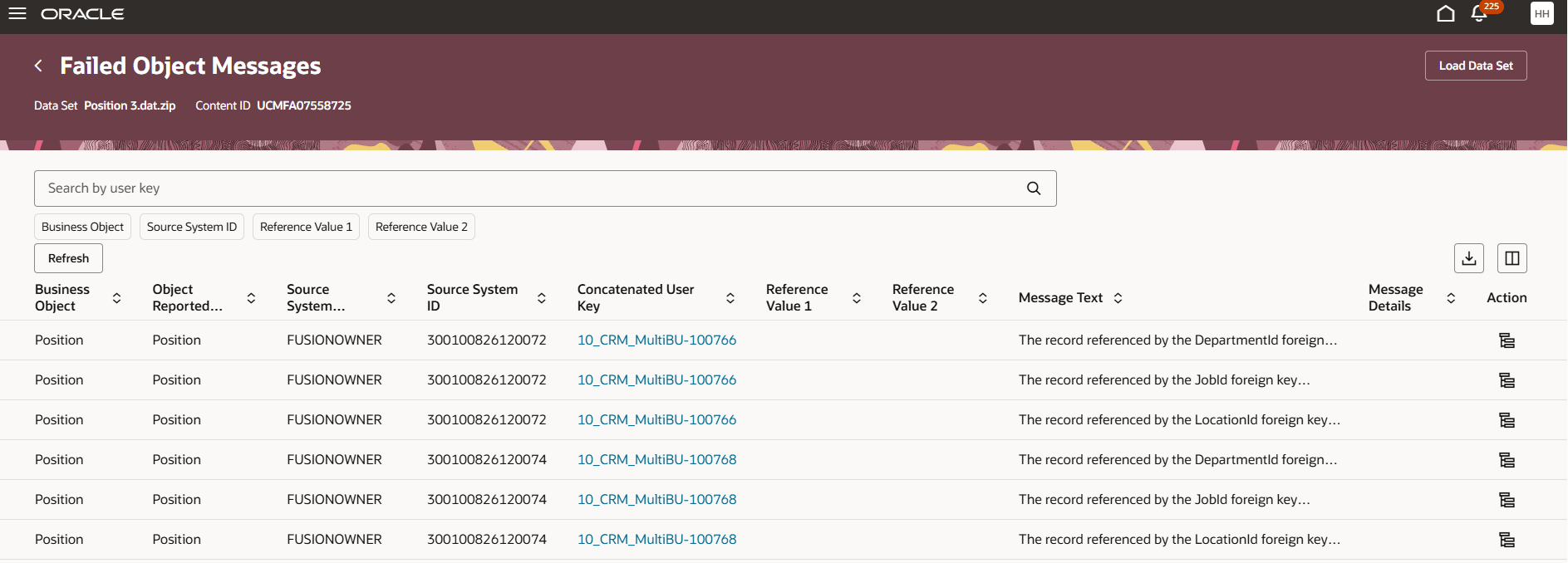 Failed Object Messages