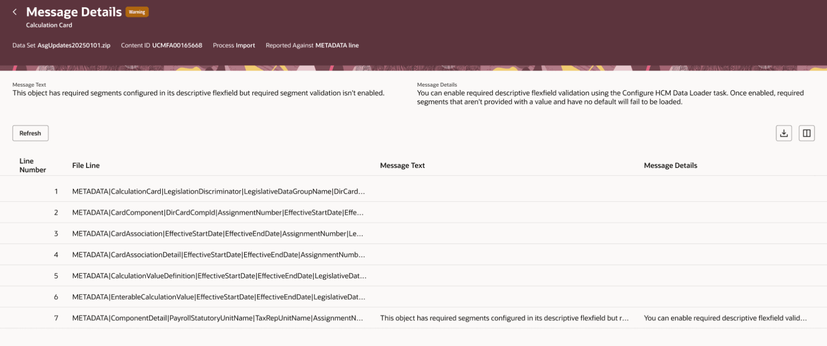 Message Details page