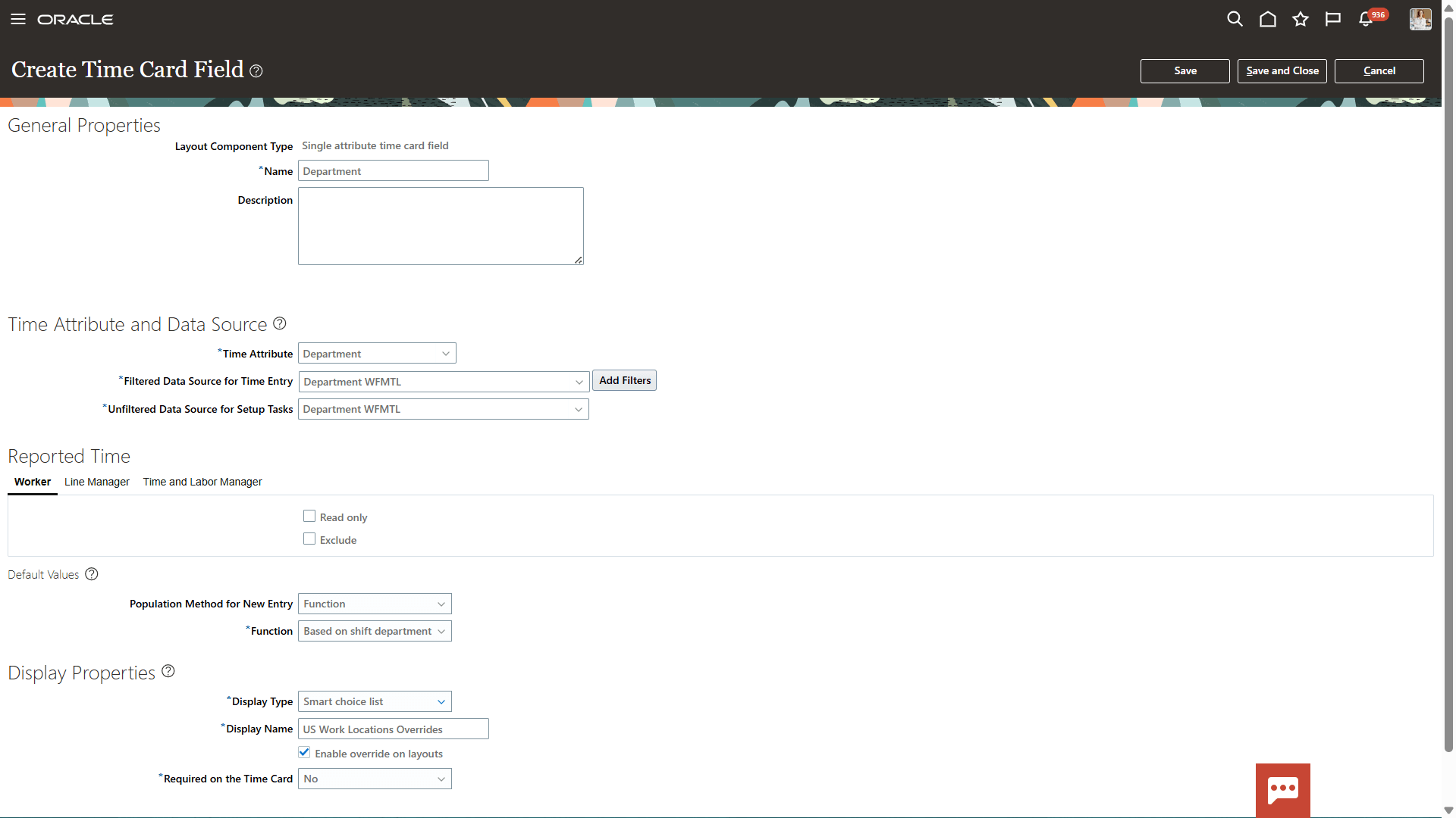 Single Time Card Field for Departments with Shift Department Defaults