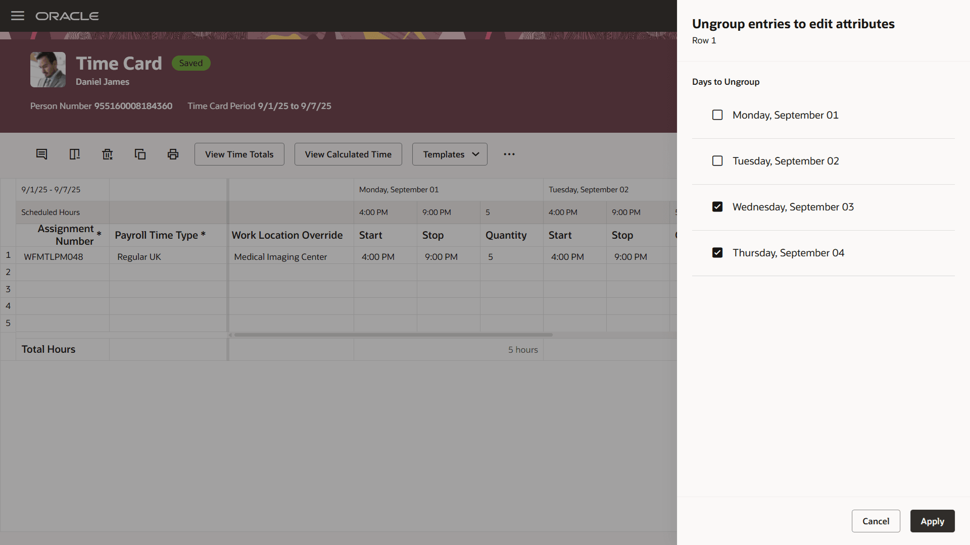 Ungroup Entries Drawer