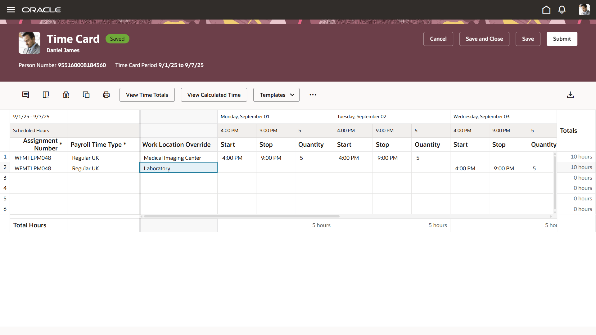 Edit of Time Attributes for Ungrouped Entries