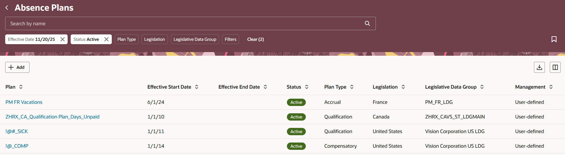 Absence Plans redwood page