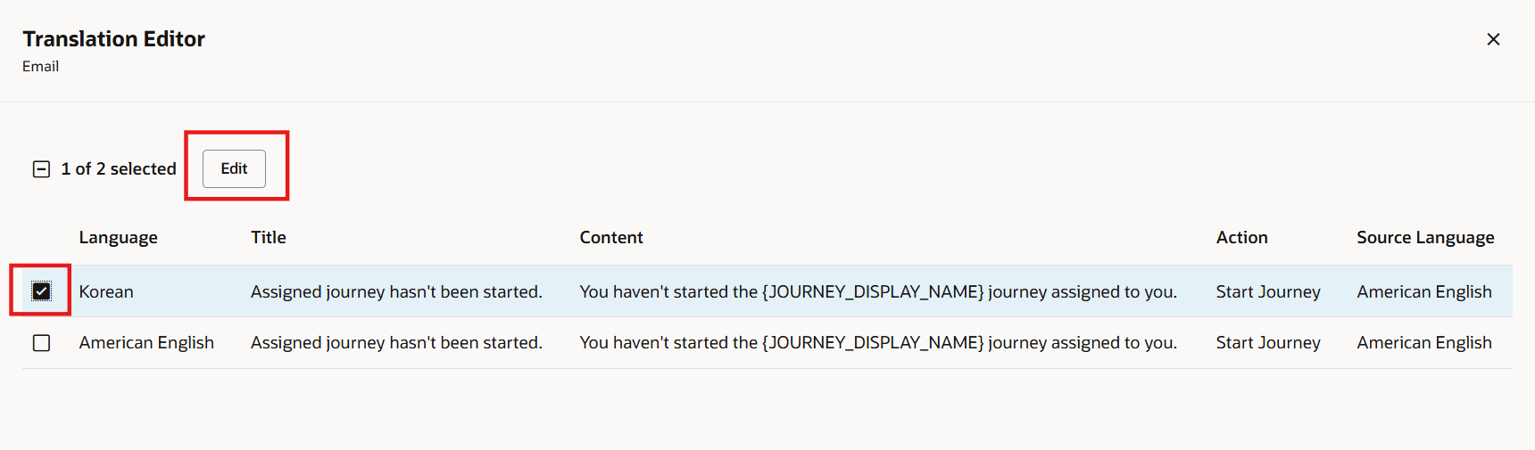 Select Language for Translation