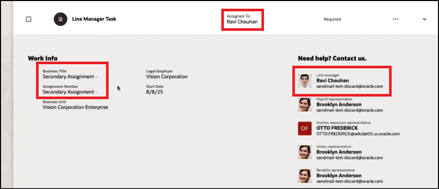 Assignment ID Honored for Work Info