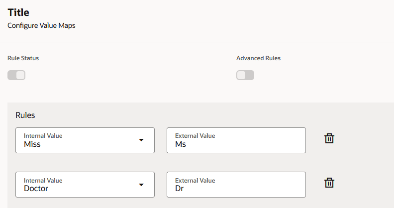 Value Map Rules for Title attribute