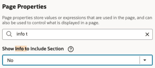 Section is set to hide in Info to Include