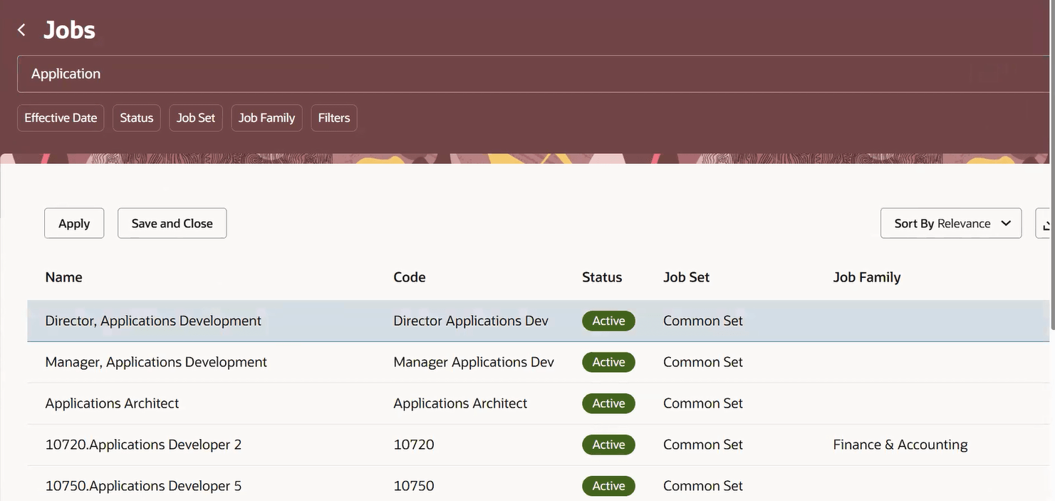 Jobs Redwood page opens without Add button and name links