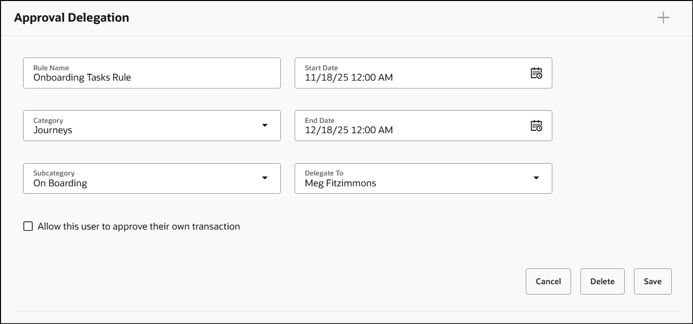 Delegate Notifications for Journey Category and Sub Category
