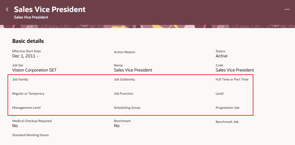 Empty enabled fields are displayed on the Jobs view page