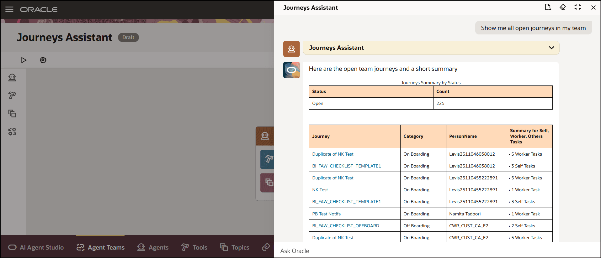Prompt to Display All Open Journeys for My Team