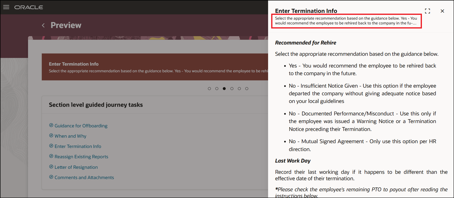 Guided Journey Task Description in Task Panel Drawer