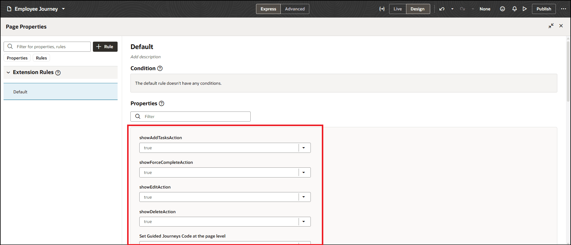 VB Constants for the Selected Journey Page are Displayed in Page Properties