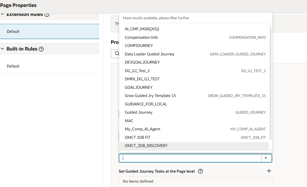Guided journey codes changed to an LOV
