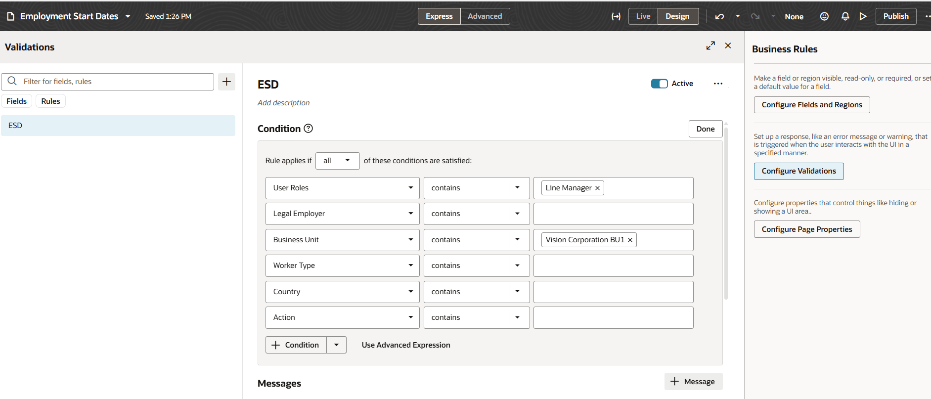 Validations support for Employment Start Dates page