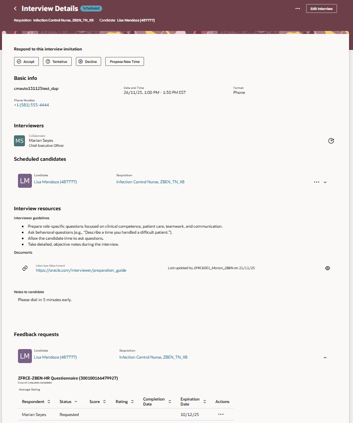 Redwood Interview Details Page