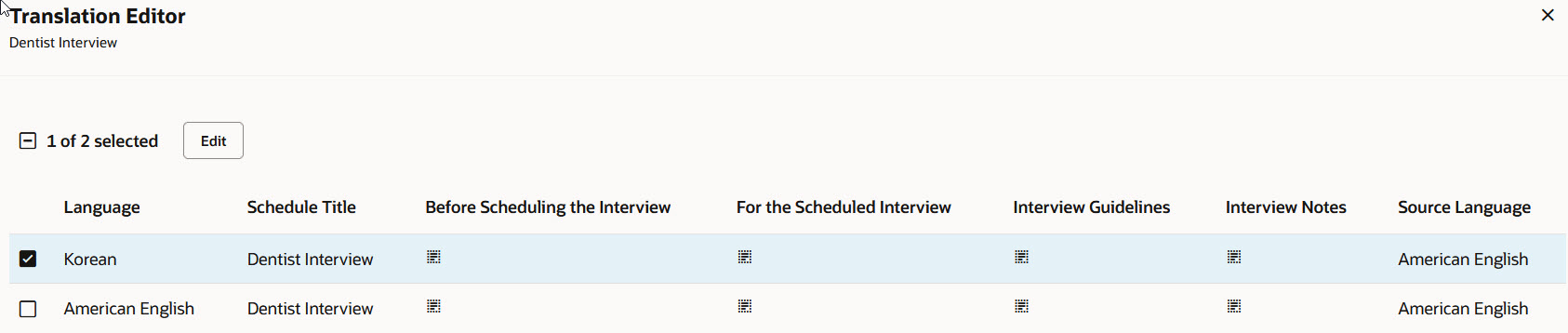 Translation Editor Page