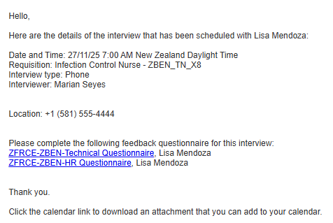 Example of Notification