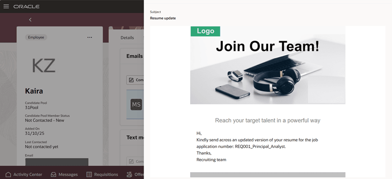 Global Design Template Applied to a Free-Form Email