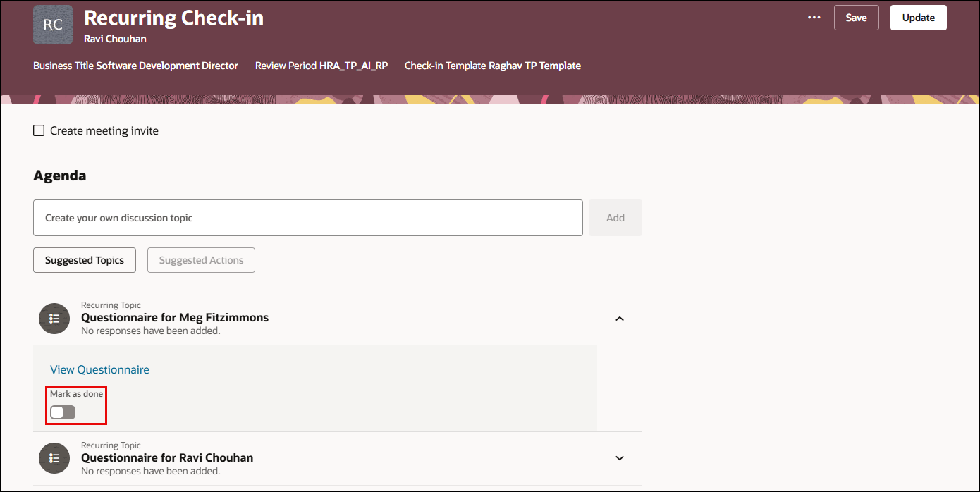 Mark as done option for manager