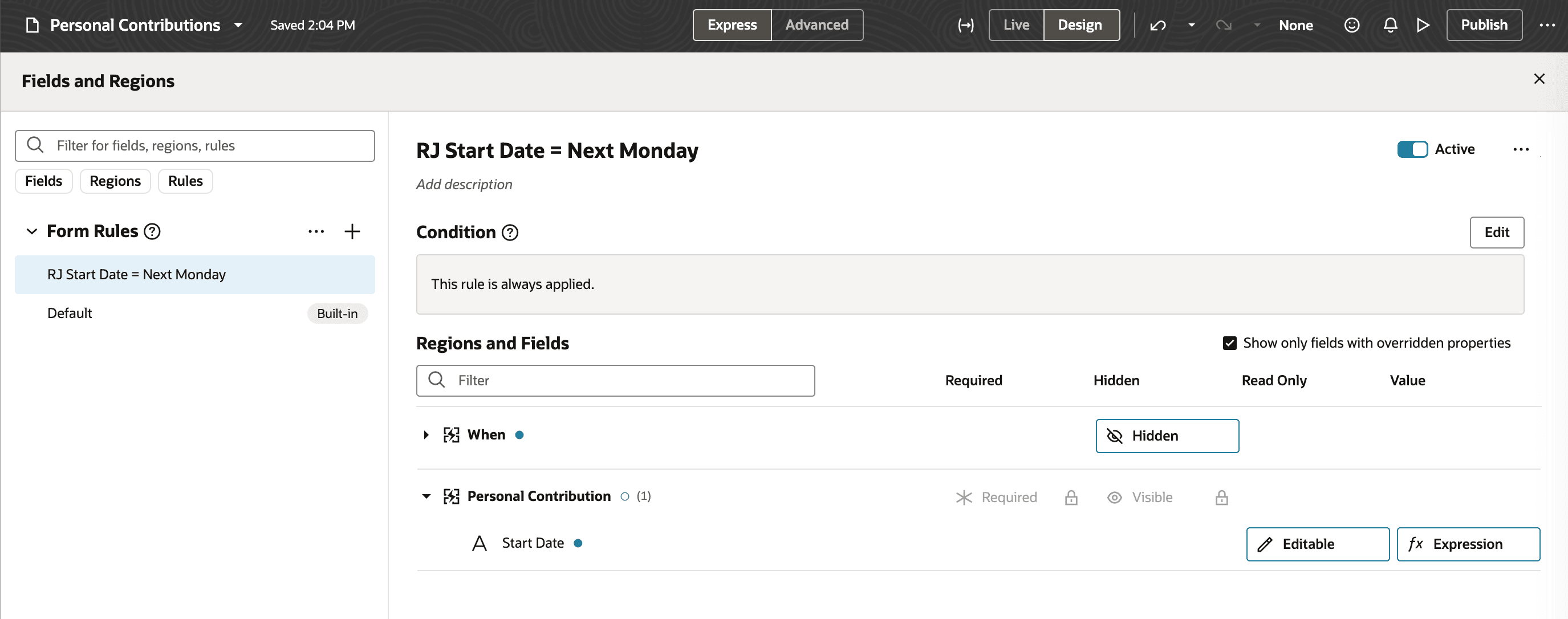 Business Rule Configuration