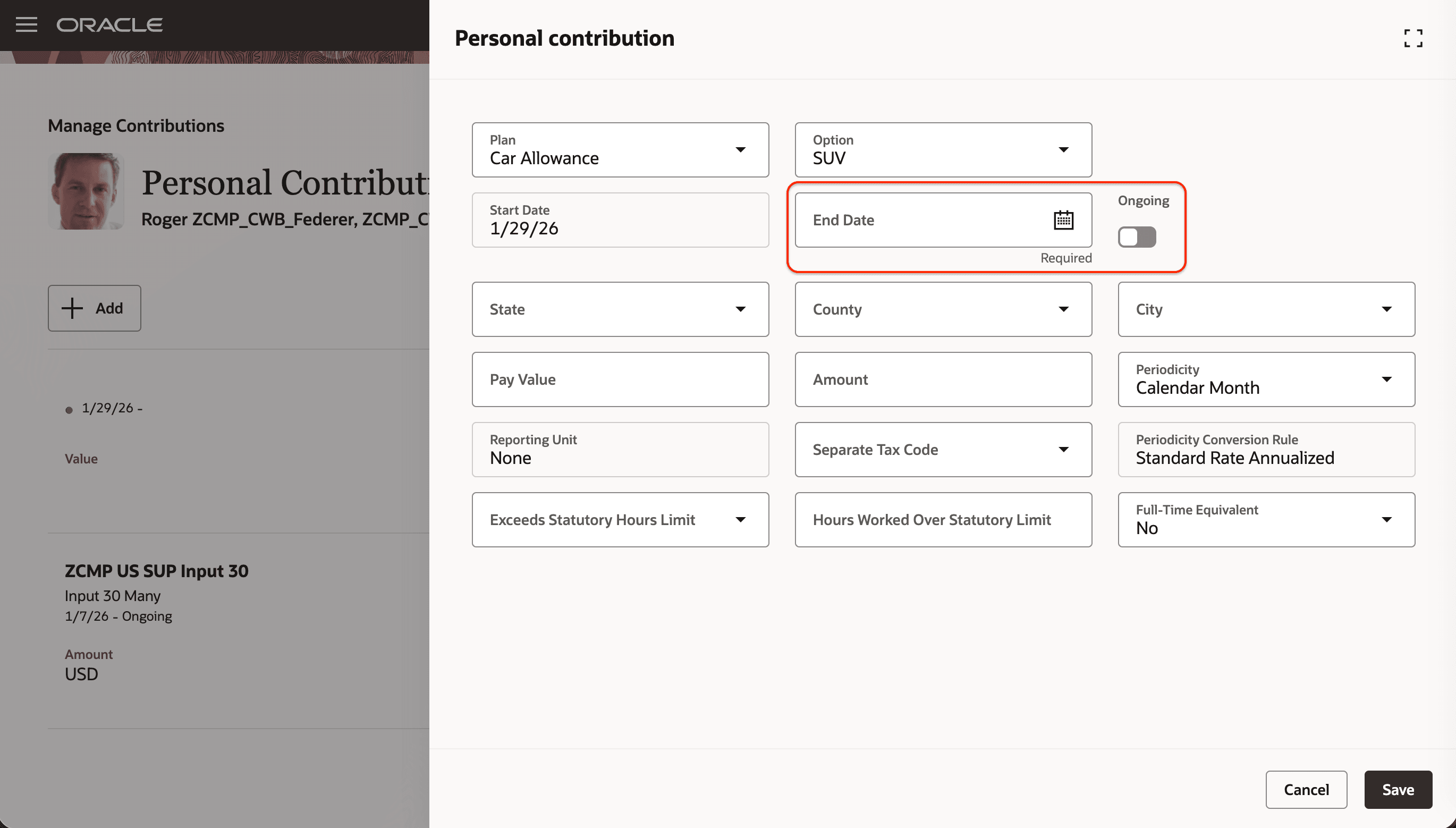 End Date Doesn't Show Ongoing Selected