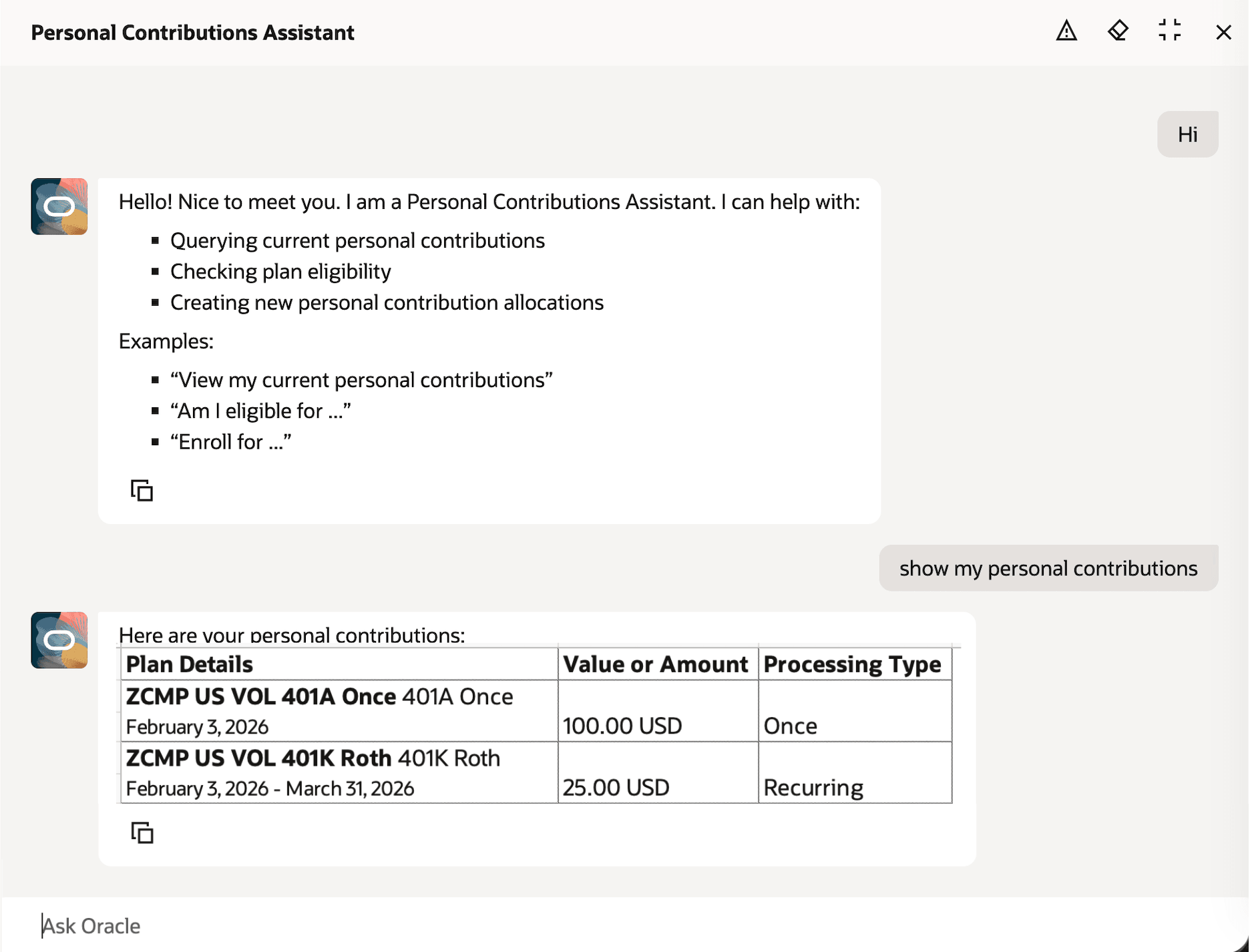 Personal Contribution AI Agent